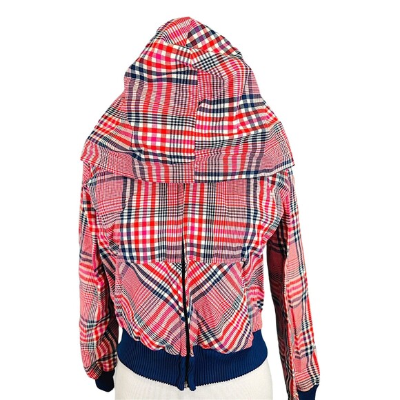 Vintage Cropped Plaid Hooded Lightweight Jacket - Picture 14 of 16